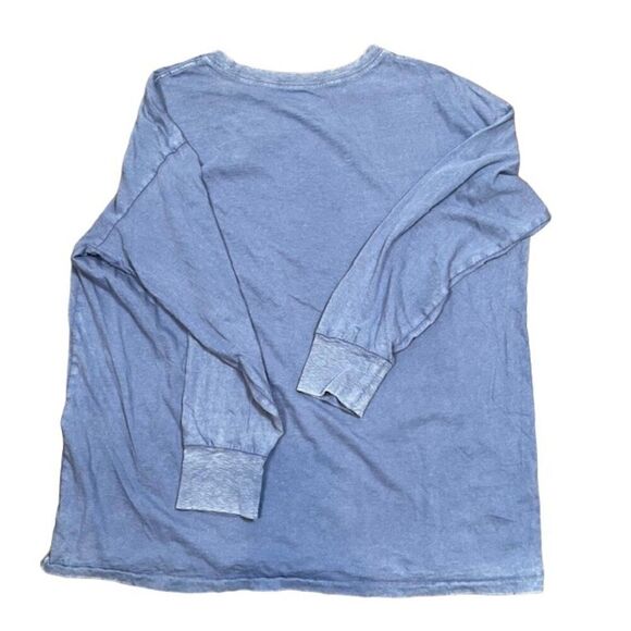 Aerie "Oh What Fun" Slub Tee 100% Cotton Blue Long Sleeve Men's Size Medium - Picture 5 of 10